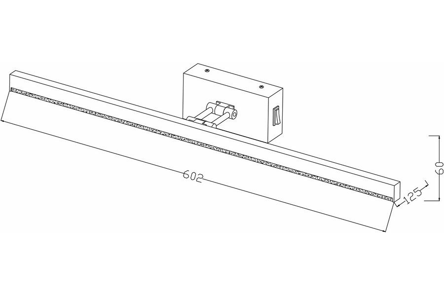 LESTER nástenné svietidlo s vypínačom čierne LED/8W/4000K, dĺžka 60cm, IP20